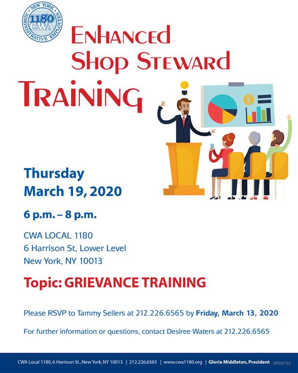 Enhanced Shop Steward Training March 19